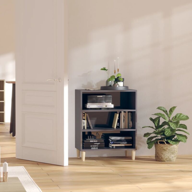 foto del prodotto credenza grigio lucido 57x35x70 cm in legno multistrato vidaxl