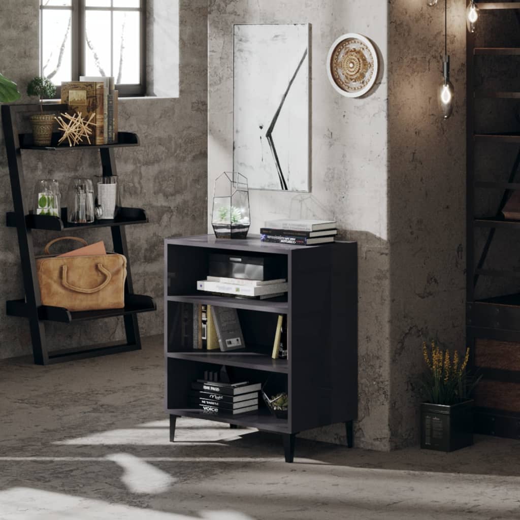 foto del prodotto credenza grigio lucido 57x35x70 cm in truciolato cod mxl 12683