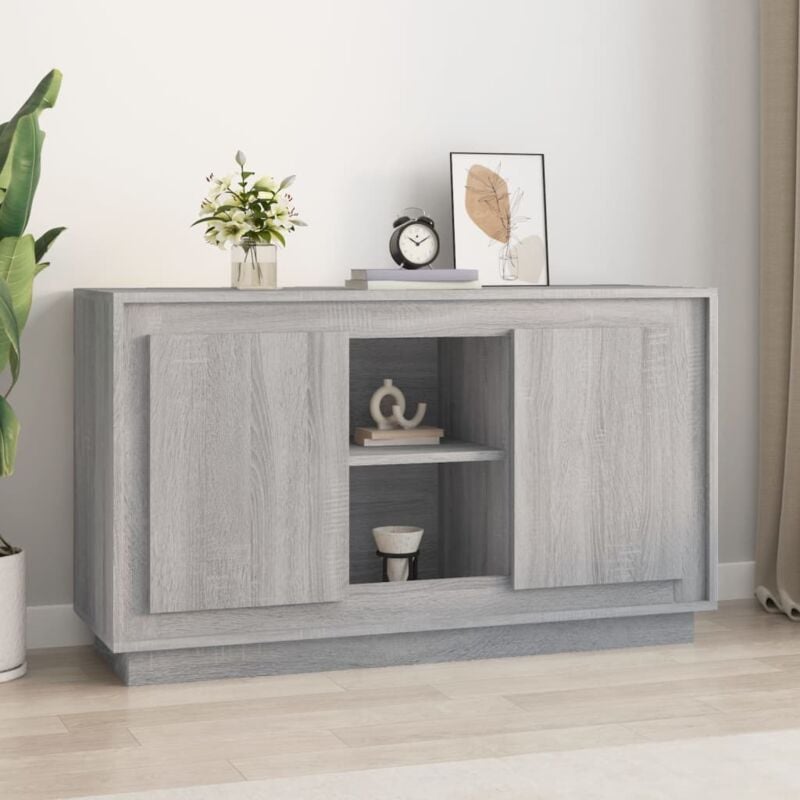 foto del prodotto credenza grigio sonoma 102x35x60 cm in legno multistrato vidaxl