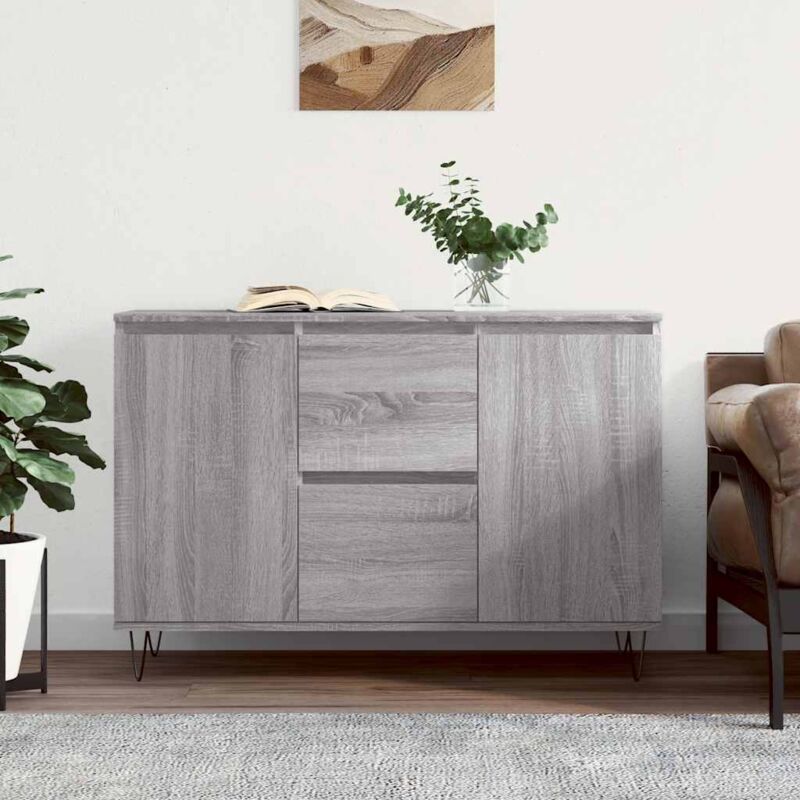 foto del prodotto credenza grigio sonoma 104x35x70 cm in legno multistrato vidaxl