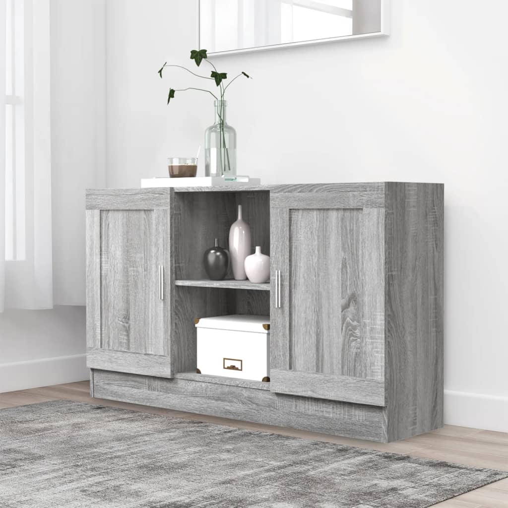foto del prodotto credenza grigio sonoma 120x30,5x70 cm in legno multistrato