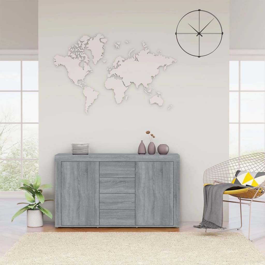foto del prodotto credenza grigio sonoma 120x36x69 cm in legno multistrato cod mxl 9384""""