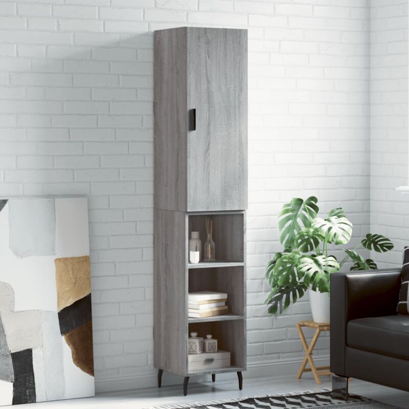 foto del prodotto credenza grigio sonoma 34,5x34x180 cm in legno multistrato vidaxl