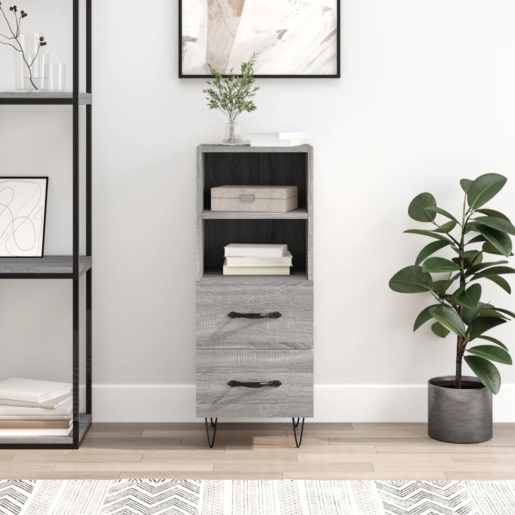 foto del prodotto credenza grigio sonoma 34,5x34x90 cm in legno multistratocod mxl 128599