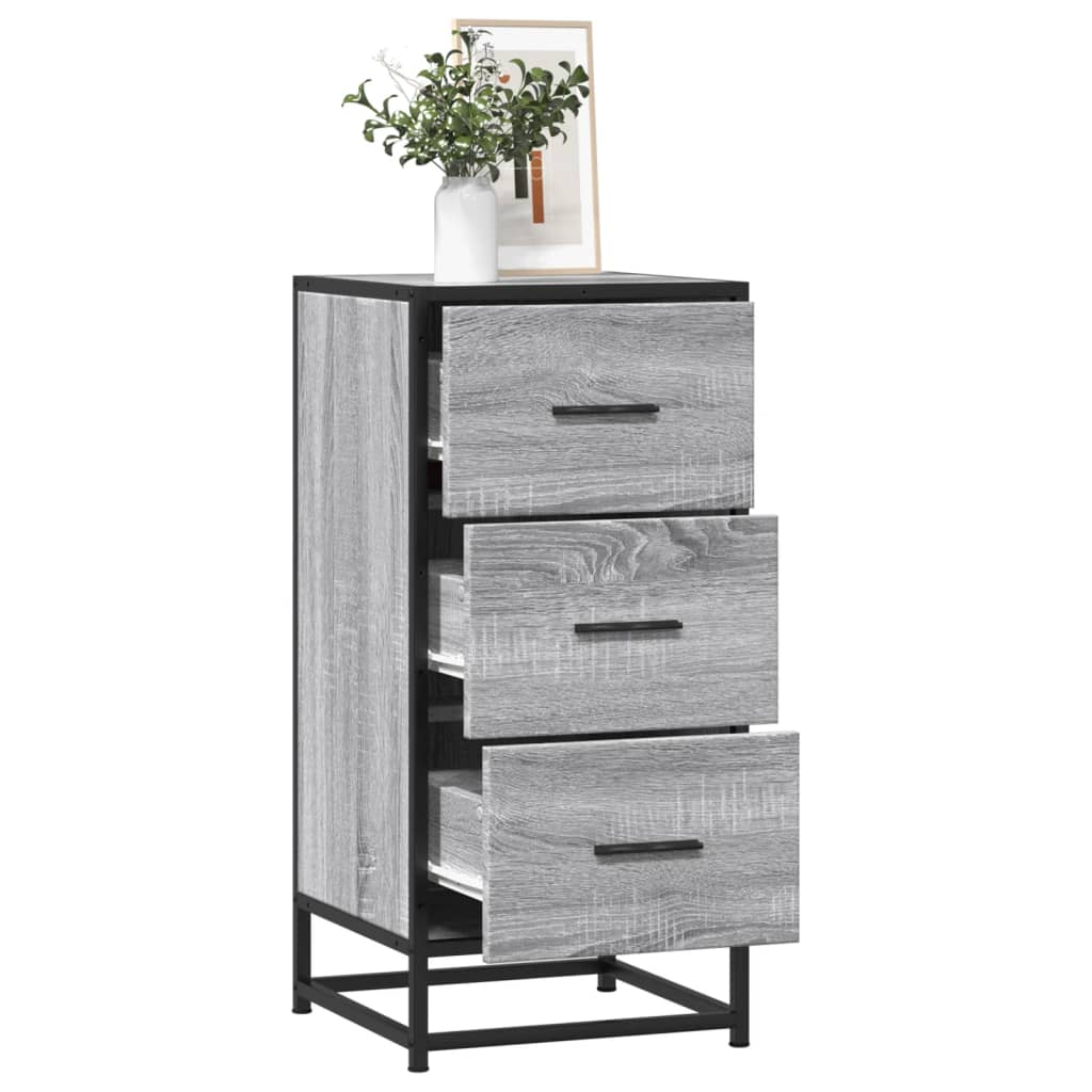 foto del prodotto credenza grigio sonoma 35,5x35x76 cm in truciolato e metallo