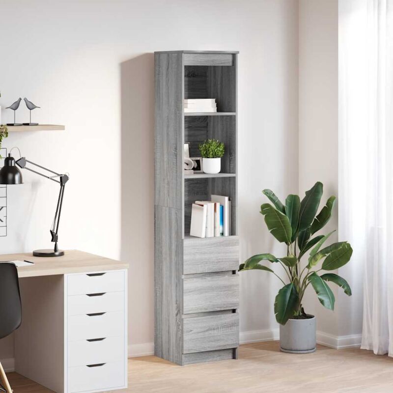 foto del prodotto credenza grigio sonoma 37,5x35x180 cm in legno multistrato vidaxl