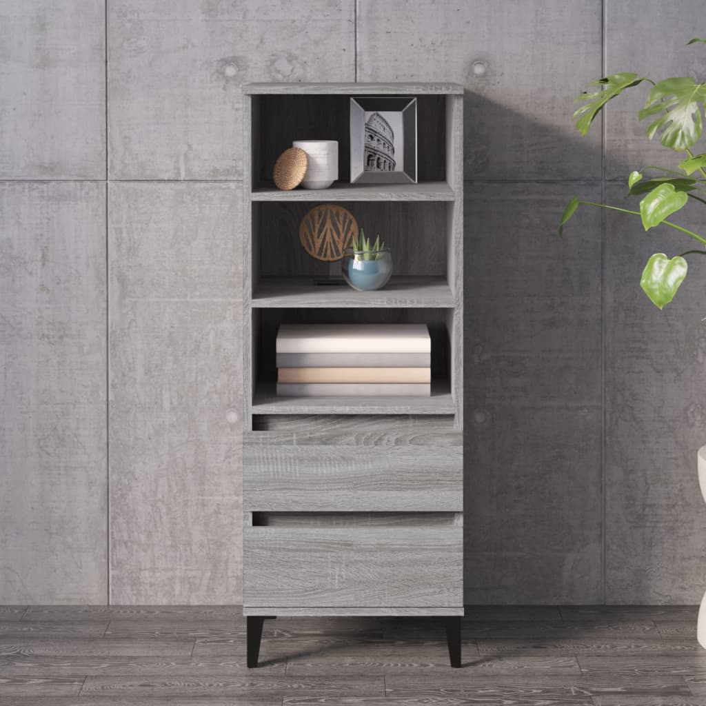 foto del prodotto credenza grigio sonoma 40x36x110 cm in legno multistrato cod mxl 26116