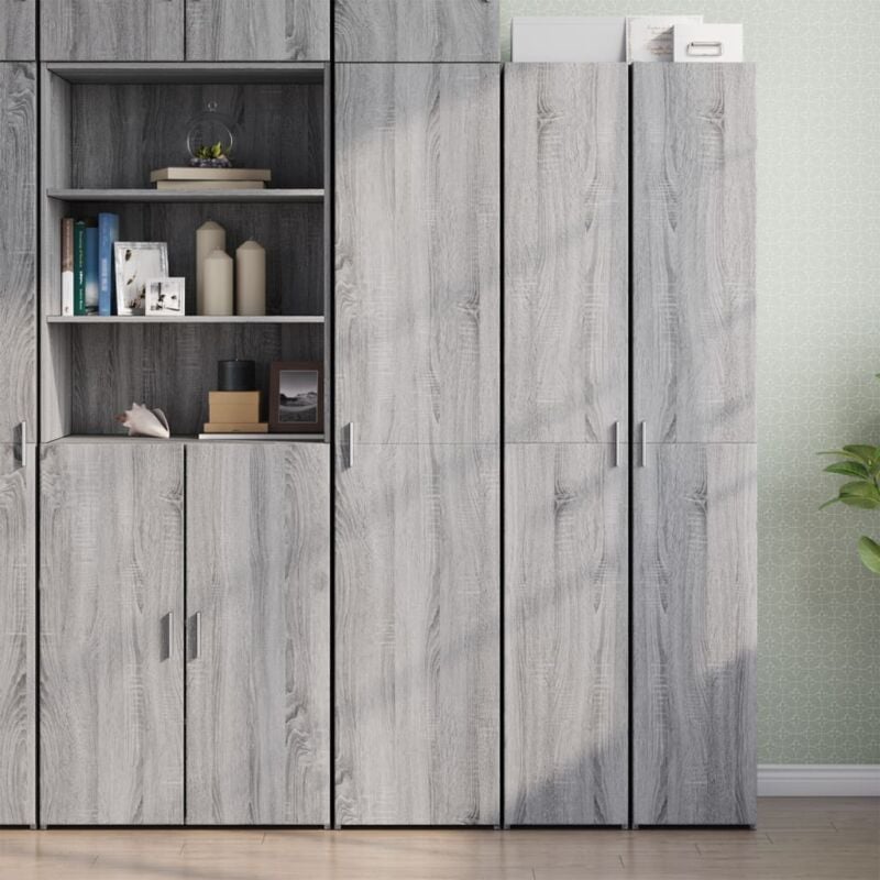 foto del prodotto credenza grigio sonoma 40x42,5x185 cm in legno multistrato vidaxl