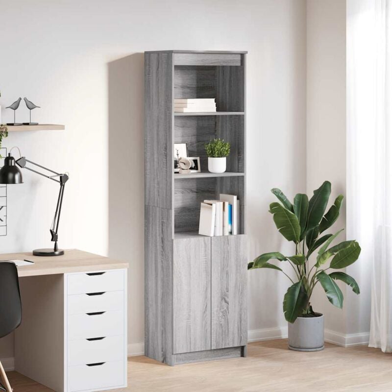 foto del prodotto credenza grigio sonoma 50x35x180 cm in legno multistrato vidaxl