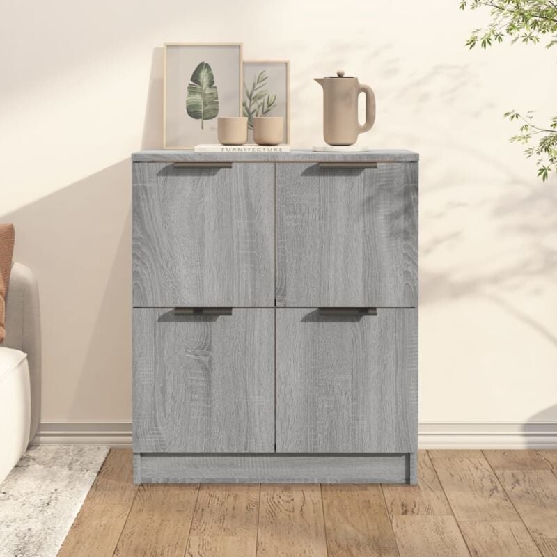 foto del prodotto credenza grigio sonoma 60x30x70 cm in legno multistrato