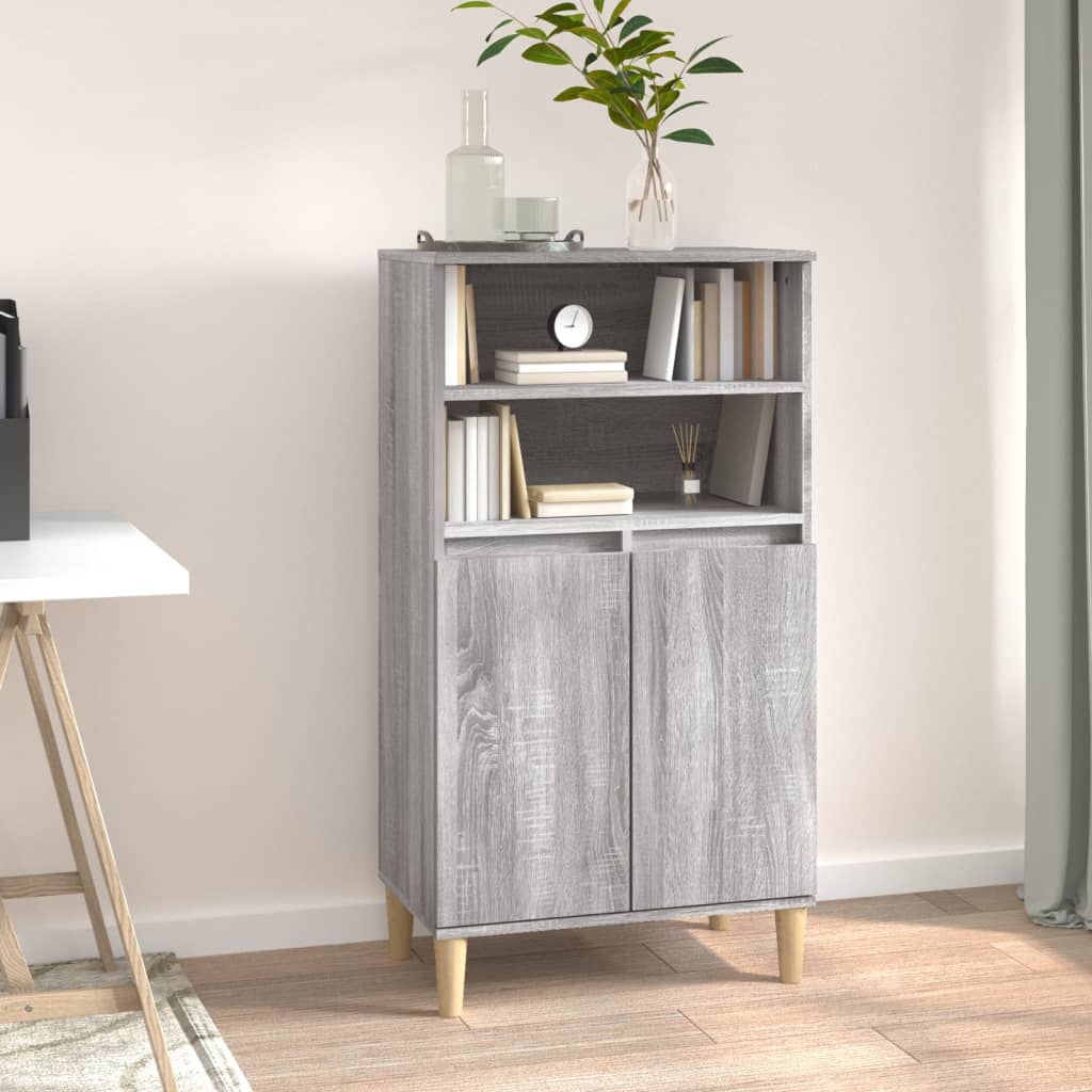 foto del prodotto credenza grigio sonoma 60x36x110 cm in legno multistrato