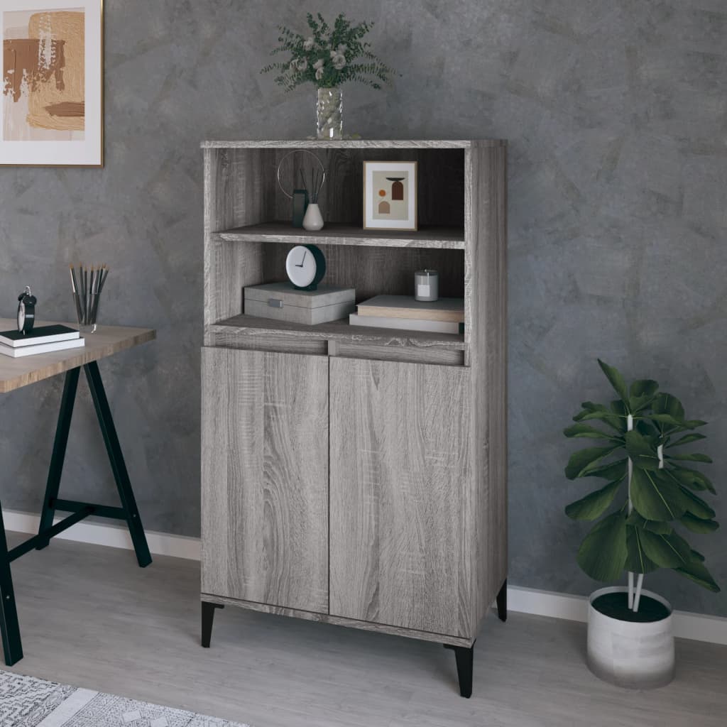 foto del prodotto credenza grigio sonoma 60x36x110 cm in legno multistratocod mxl 103469