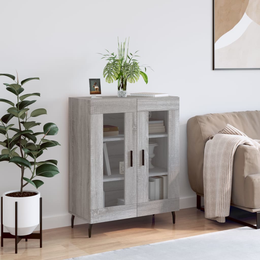 foto del prodotto credenza grigio sonoma 69,5x34x90 cm in legno multistrato