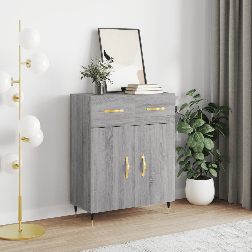 foto del prodotto credenza grigio sonoma 69,5x34x90 cm in legno multistrato
