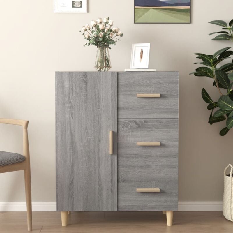 foto del prodotto credenza grigio sonoma 69,5x34x90 cm in legno multistrato vidaxl