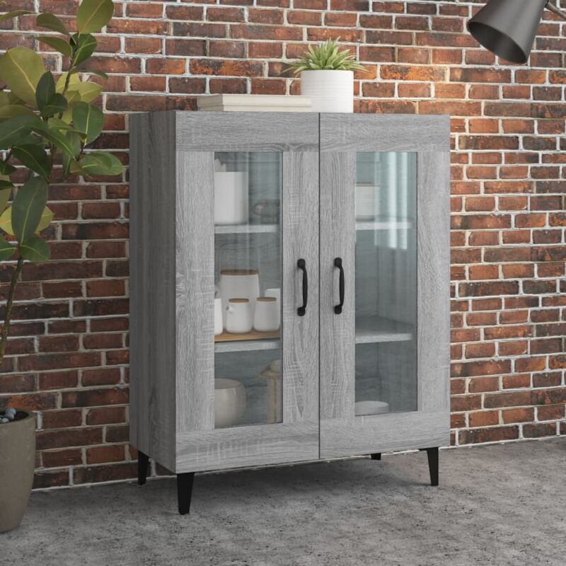 foto del prodotto credenza grigio sonoma 69,5x34x90 cm in legno multistrato vidaxl