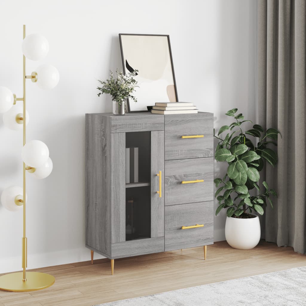 foto del prodotto credenza grigio sonoma 69,5x34x90 cm in legno multistratocod mxl 105313