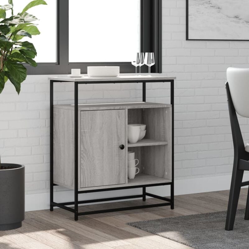 foto del prodotto credenza grigio sonoma 69x35x80 cm in legno multistrato
