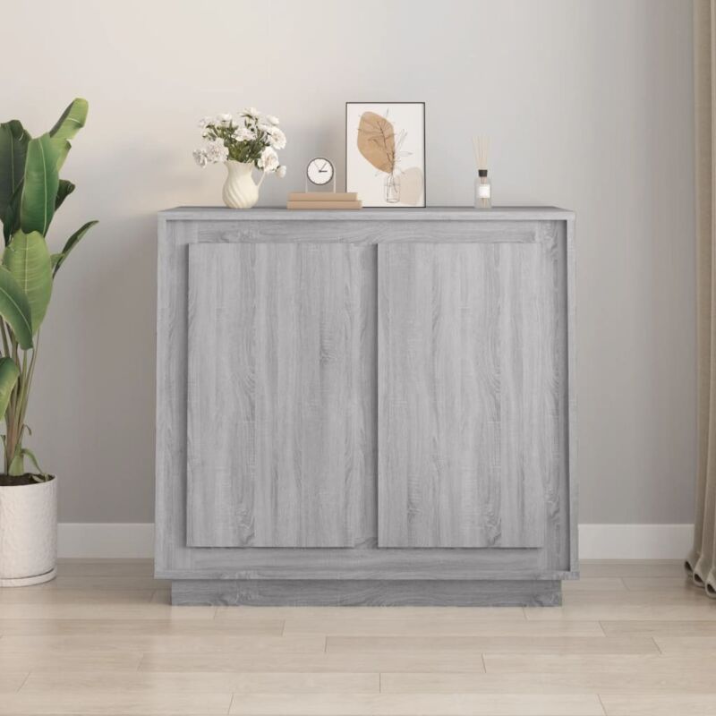 foto del prodotto credenza grigio sonoma 80x34x75 cm in legno multistrato vidaxl