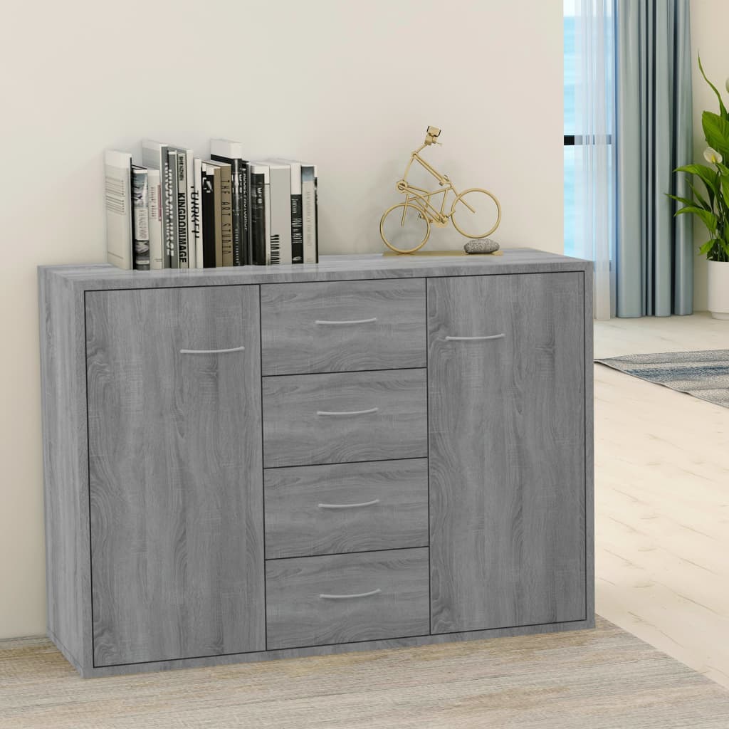 foto del prodotto credenza grigio sonoma 88x30x65 cm in legno multistrato cod mxl 11971