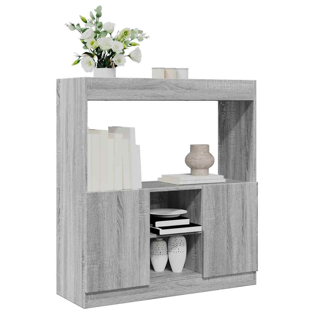 foto del prodotto credenza grigio sonoma 92x33x100 cm in legno multistrato