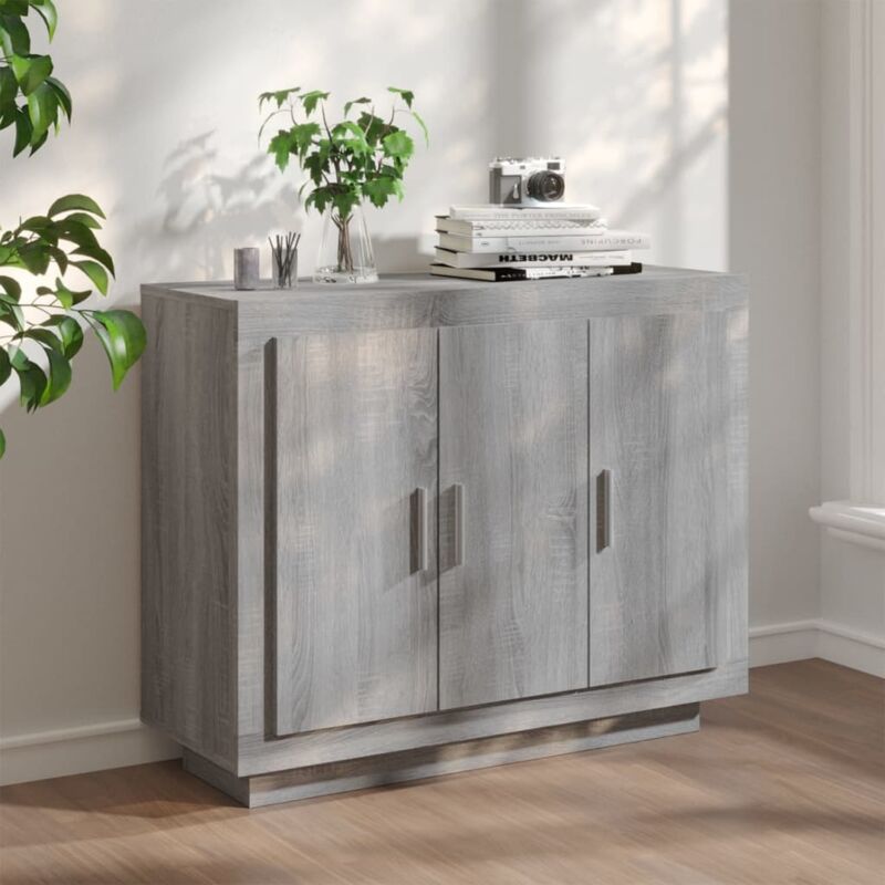 foto del prodotto credenza grigio sonoma 92x35x75 cm in legno multistrato vidaxl