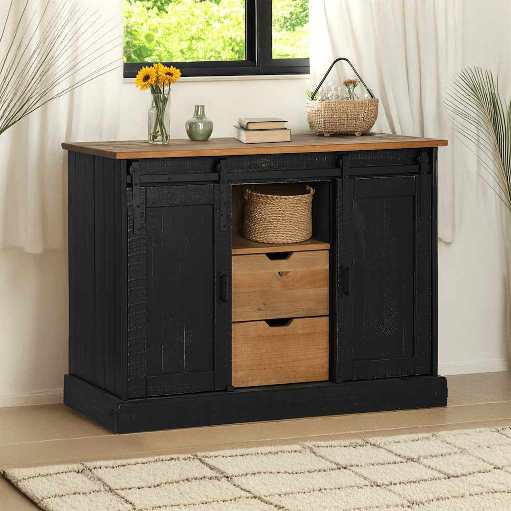 foto del prodotto credenza halden 2 ante scorrevoli 112x40x80 cm legno massello