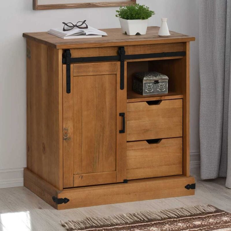 foto del prodotto credenza halden con anta scorrevole 80x40x80 cm legno massello vidaxl