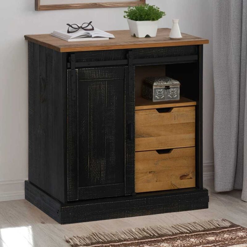 foto del prodotto credenza halden con anta scorrevole 80x40x80 cm legno massello vidaxl