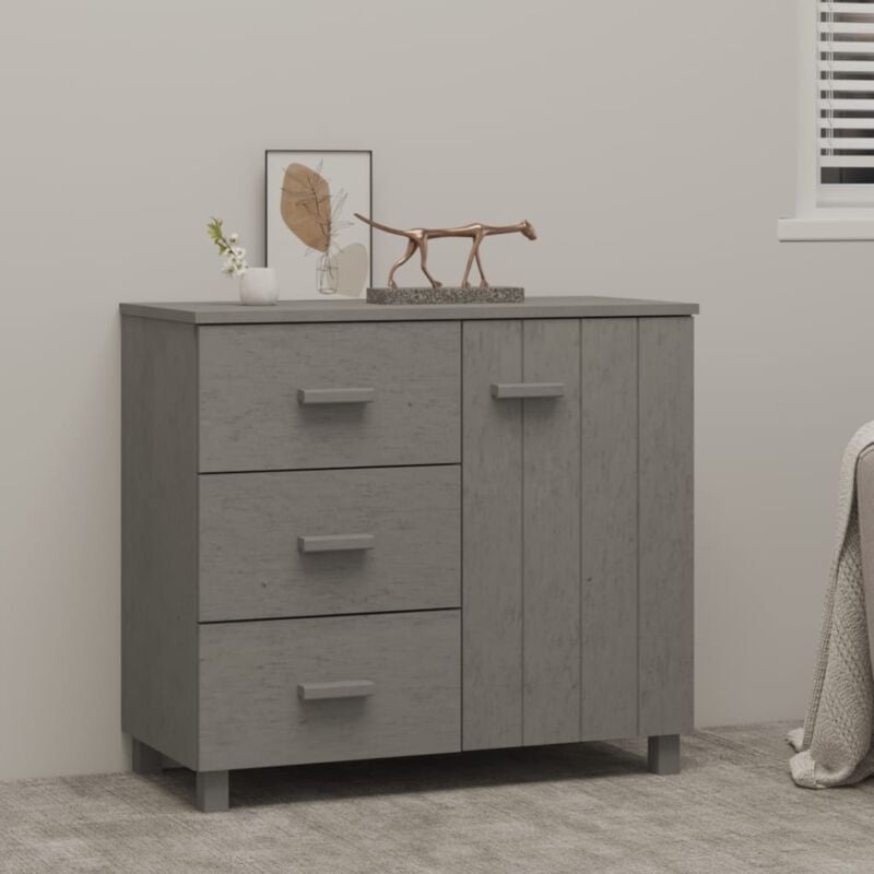 foto del prodotto credenza hamar grigio chiaro 90x40x80 cm legno massello di pino vidaxl