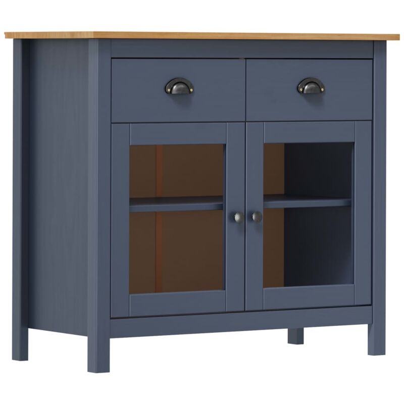 foto del prodotto credenza hill grigia 90x40x80 cm in legno massello di pino vidaxl