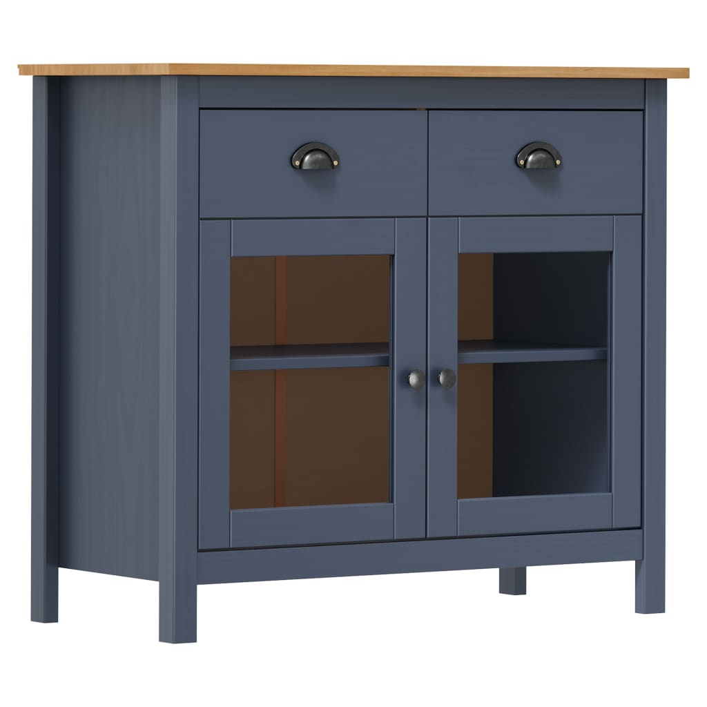 foto del prodotto credenza hill grigia 91x40x80 cm in legno massello di pino cod mxl 67147