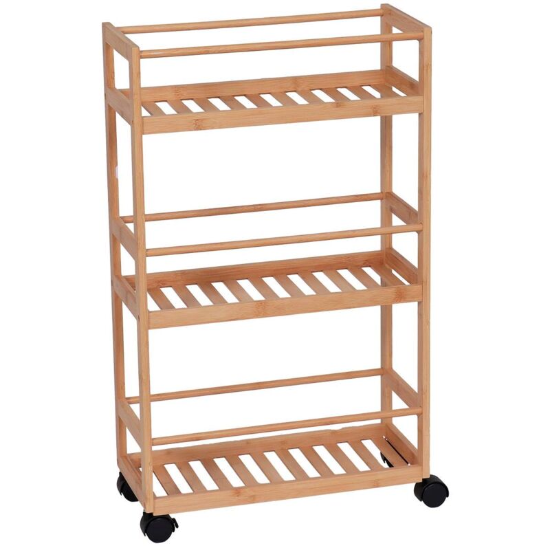 foto del prodotto credenza in bamb su rotelle con 3 ripiani bamb tendance