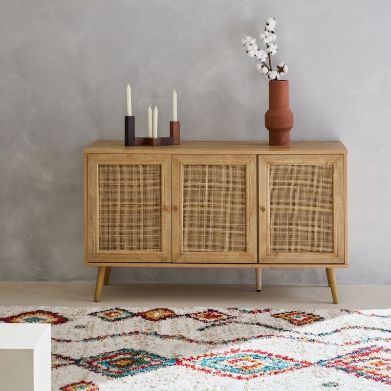 foto del prodotto credenza in cannage 3 ante, 120cm