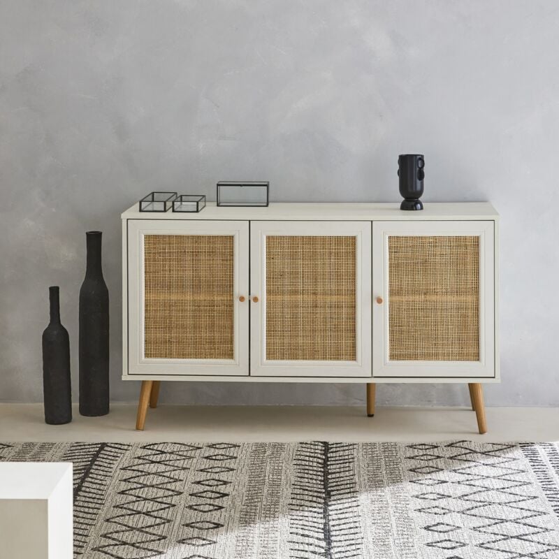 foto del prodotto credenza in cannage 3 ante, 120cm