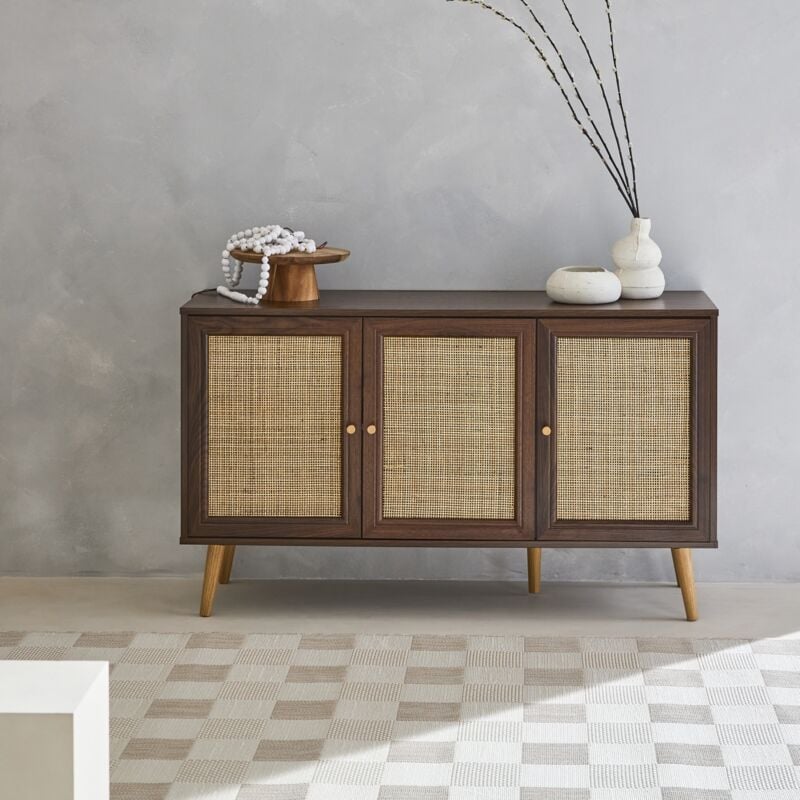 foto del prodotto credenza in cannage 3 ante, 120cm