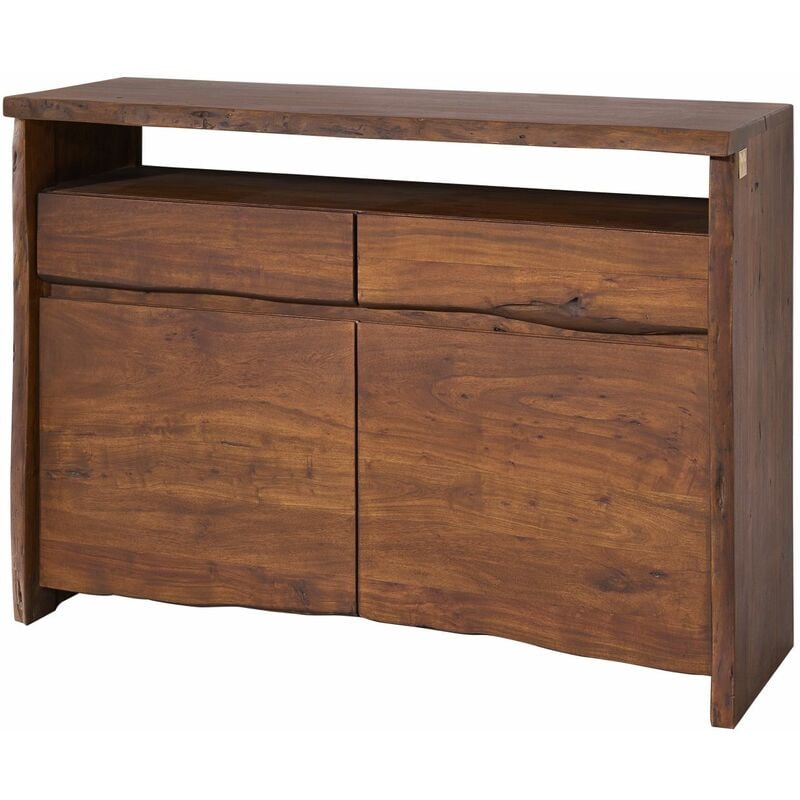 foto del prodotto credenza in legno di acacia 131x45x96 marrone laccato pure acacia 203