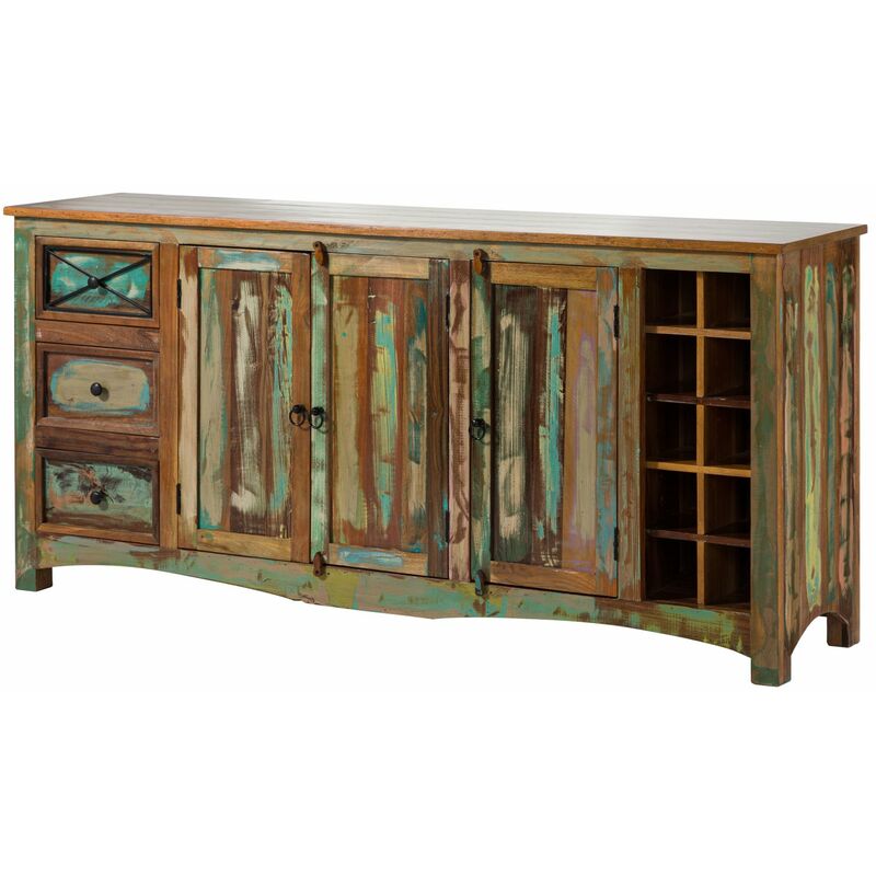 foto del prodotto credenza in legno di legno riciclato 193x45x90 multicolore laccato nature of spirit 15