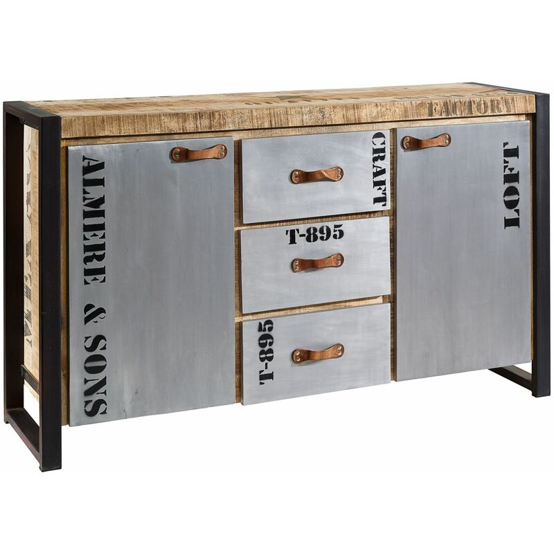 foto del prodotto credenza in legno di mango 145x40x85 mango naturale stampato factory 132