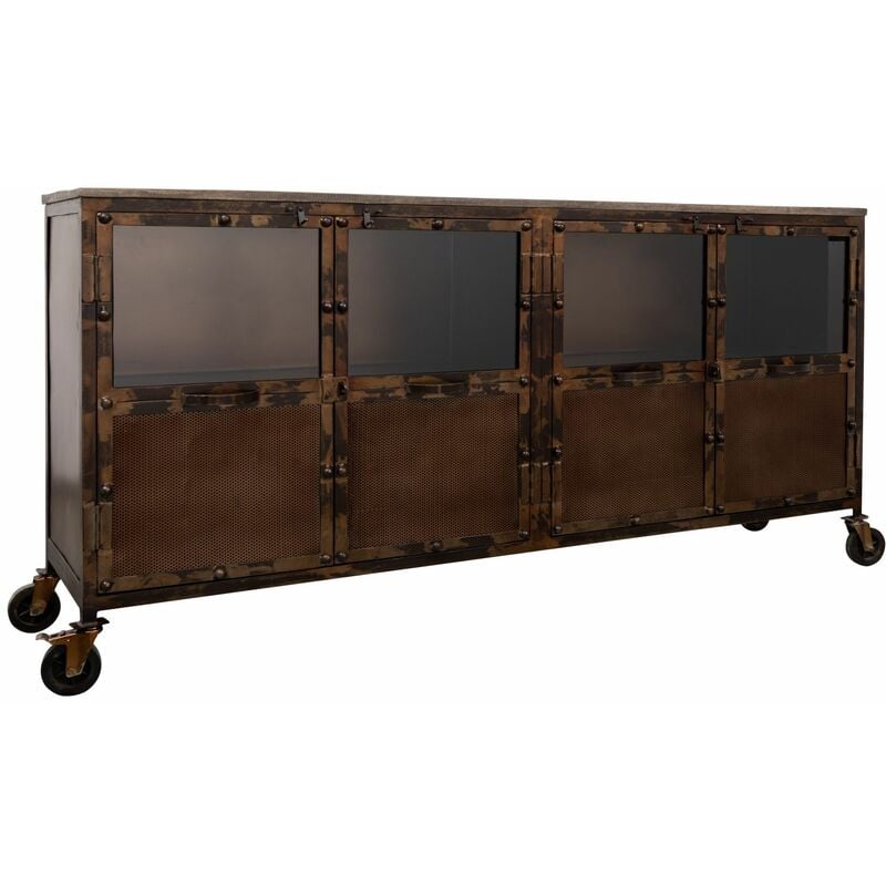 foto del prodotto credenza in legno di mango 180x40x90 marrone laccato heavy industry 215
