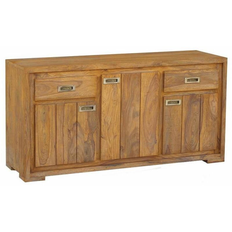 foto del prodotto credenza in legno di sheesham palissandro 148x47x75 marrone oliato nature brown 857