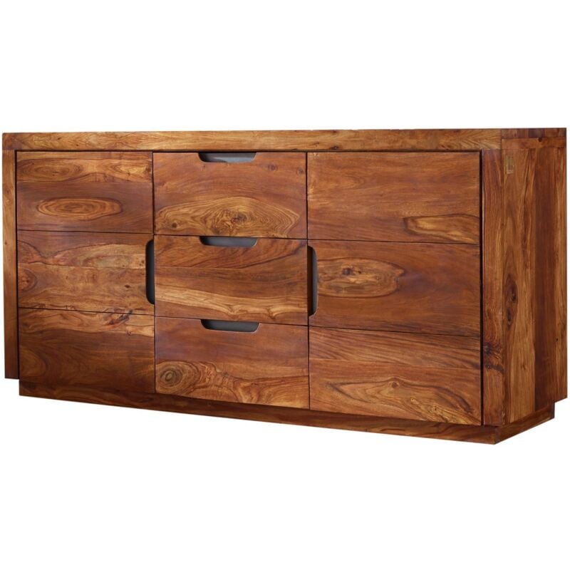 foto del prodotto credenza in legno di sheesham palissandro 150x45x75 noce laccato duke 125