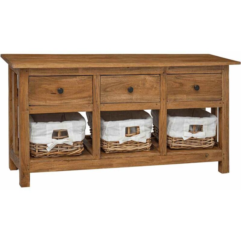 foto del prodotto credenza in legno massello di mogano 100x30x50 cm vidaxl