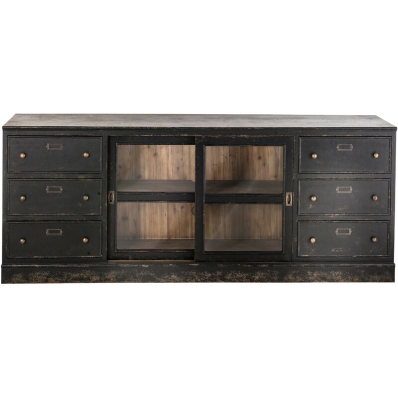 foto del prodotto credenza in legno massello e vetro l280 cm amsterdam