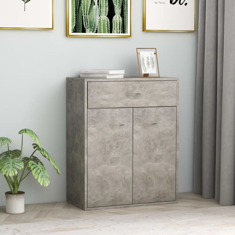 foto del prodotto credenza in lengo con 2 ampi scomparti e cassetto cassettiera elegante vari colori colore grigio cemento