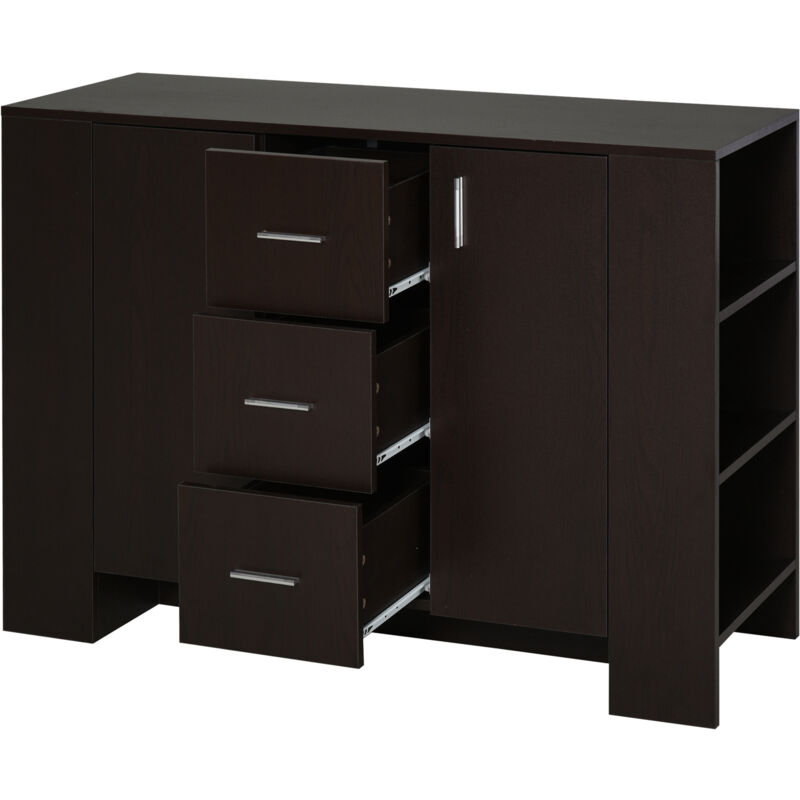 foto del prodotto credenza in stile classico per sala da pranzo in legno scuro homcom