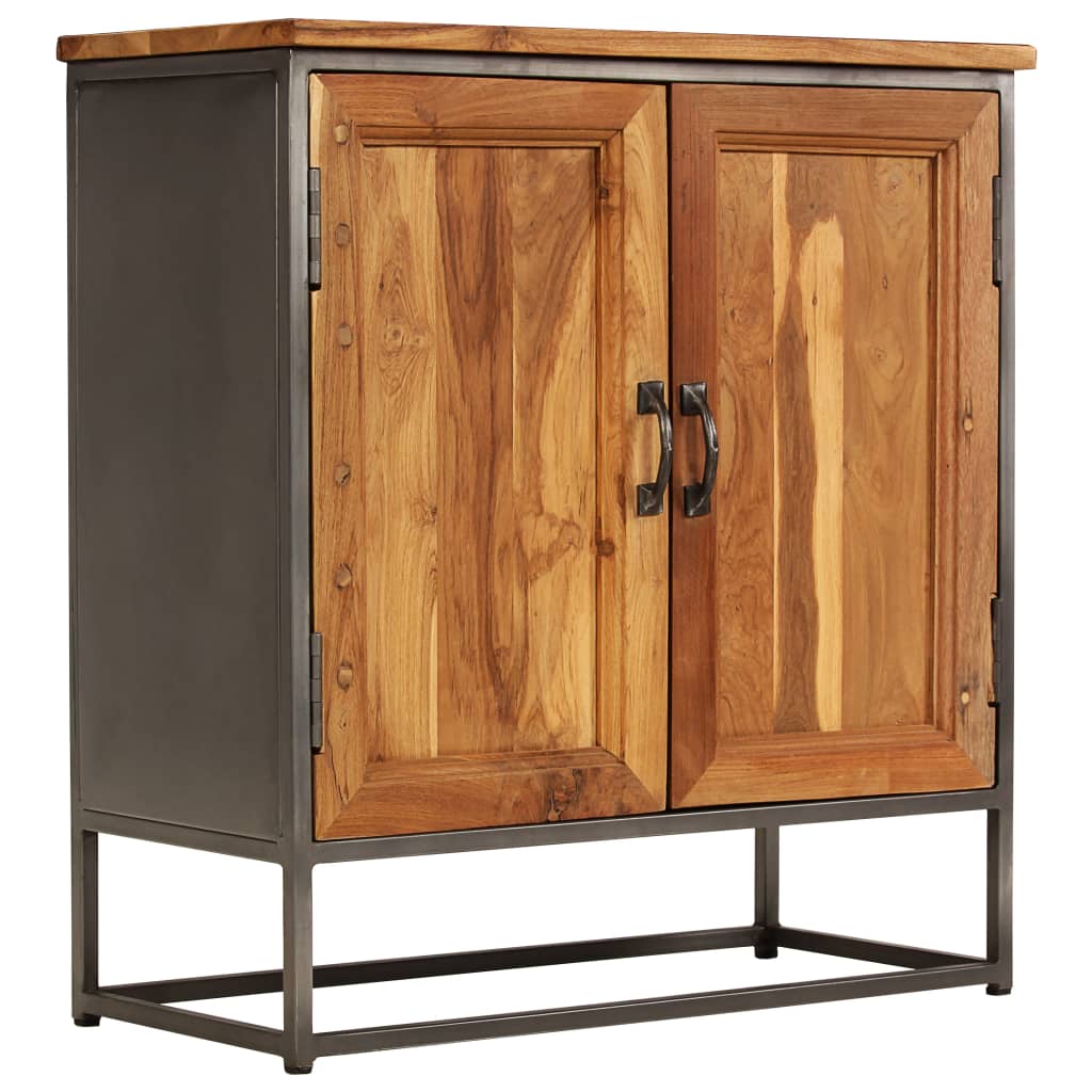 foto del prodotto credenza in teak recuperato e acciaio 65x30x70 cm