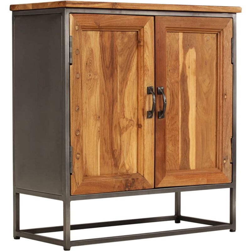 foto del prodotto credenza in teak recuperato e acciaio 65x30x70 cm vidaxl