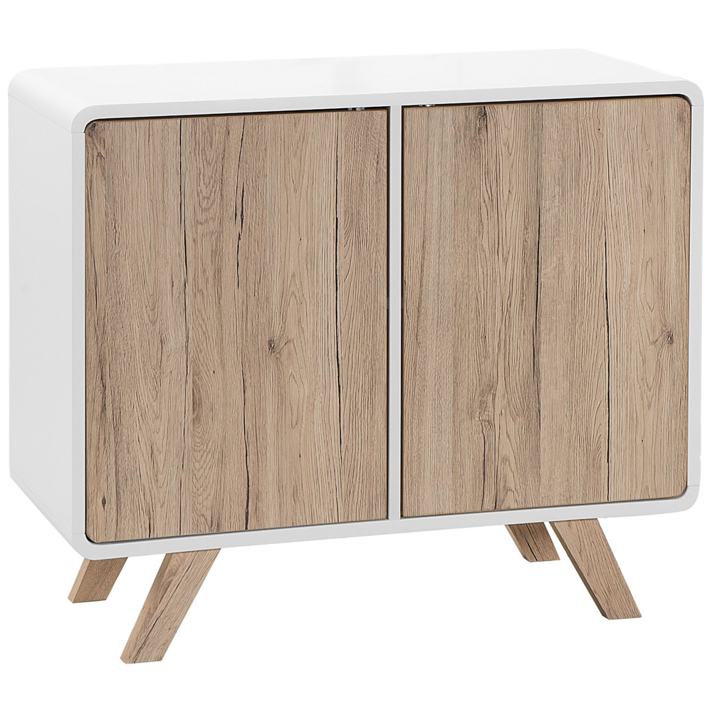 foto del prodotto credenza laminata in color legno chiaro bianco milo