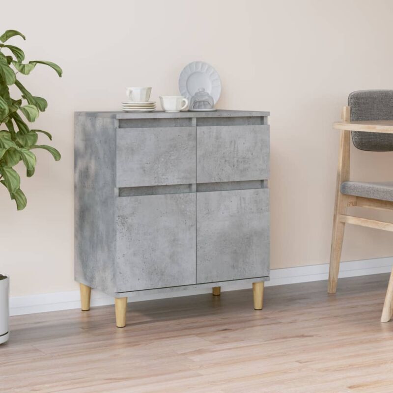 foto del prodotto credenza madia moderna ,buffet da cucina ,grigio cemento 60x35x70 cm in legno multistrato itd86068